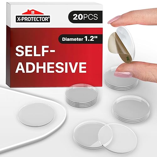 Miniatura 35 de X-Protector Parachoques para puerta de gabinete, 100 unidades, parachoques transparentes de silicona de 1/2 pulgada, parachoques ideales