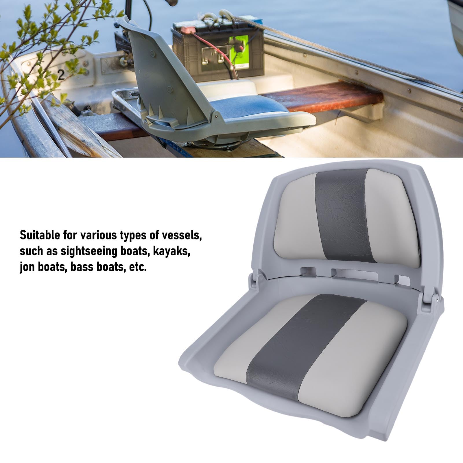 Domary Folding Boat Seat with Backrest Ergonomic and Waterproof Design