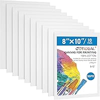 GOTIDEAL 8x10 Inch Canvas Boards Set of 10 - Gesso Primed 100% Cotton Blank Panels for Acrylic, Oil, Watercolor, Gouache Painting