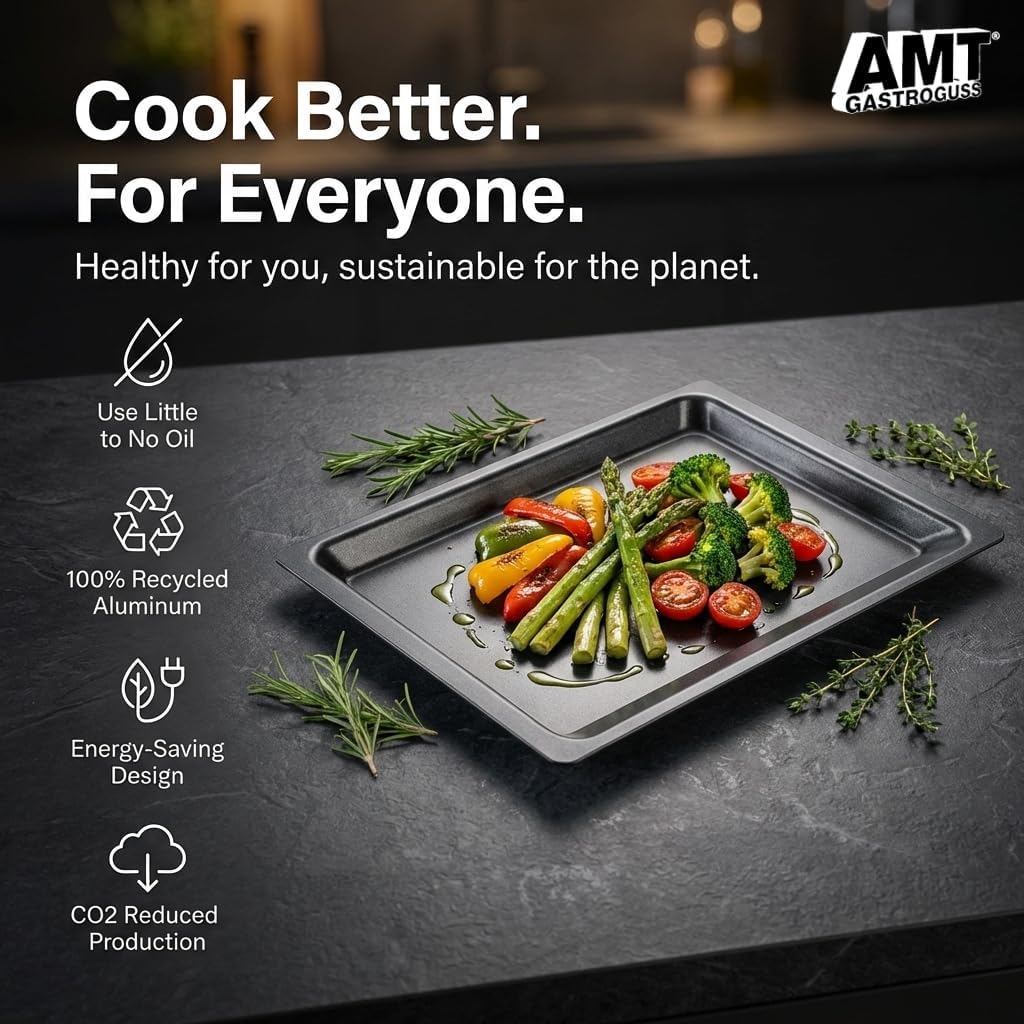 AMT Gastroguss The "World´S [...]" Next Generation´s Baking Plate, 17.6 x 13.4 in, 1.2 in high, cast Aluminum, Lotan® Non-Stick Coating, Non-Induction, AMZN-OP3447-US