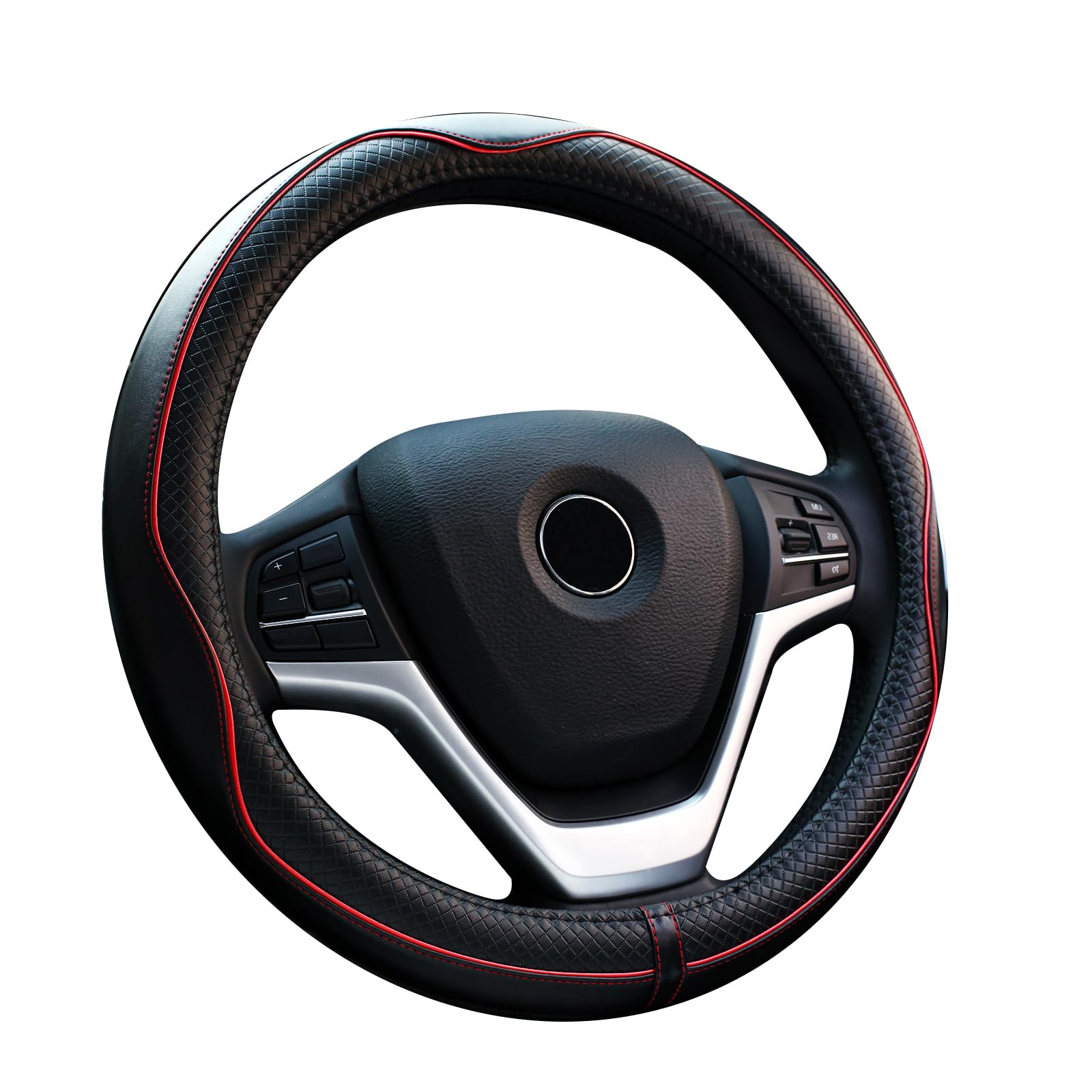 Valleycomfy Steering Wheel Covers Universal 15 inch - Genuine Leather