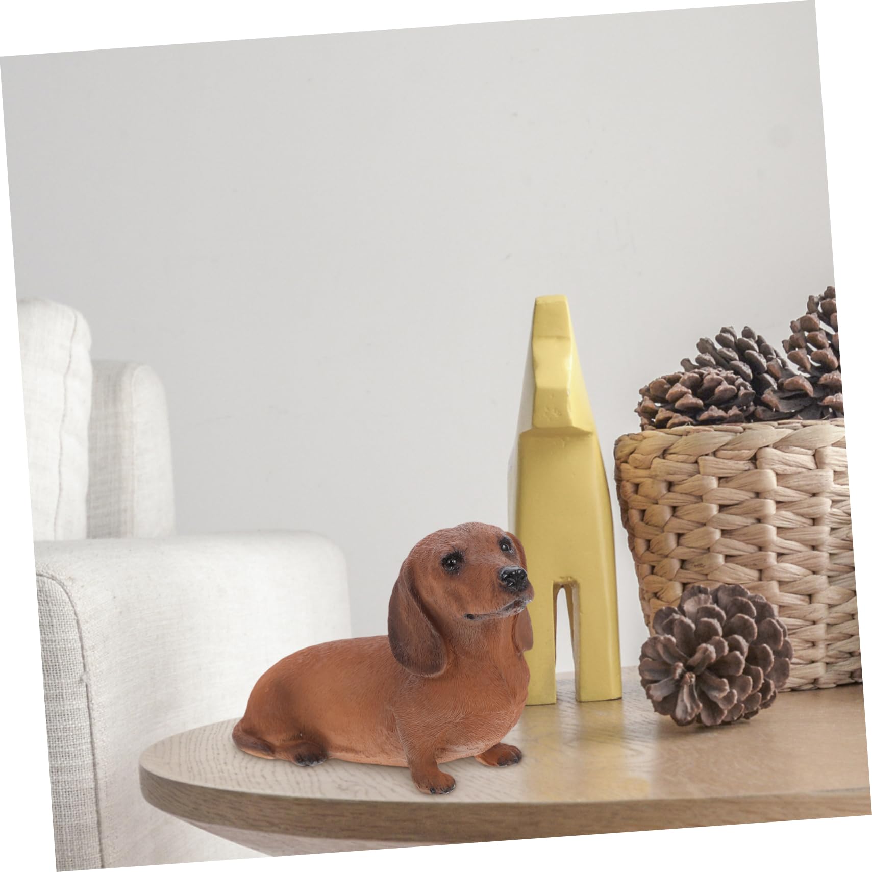 Abaodam Resin Hundefigur Realistische Simulation Hund Deko Kreative Hundestatue für Wohnzimmer und Kinderzimmer Tierfigur Harz zu Weihnachten und Valentinstag