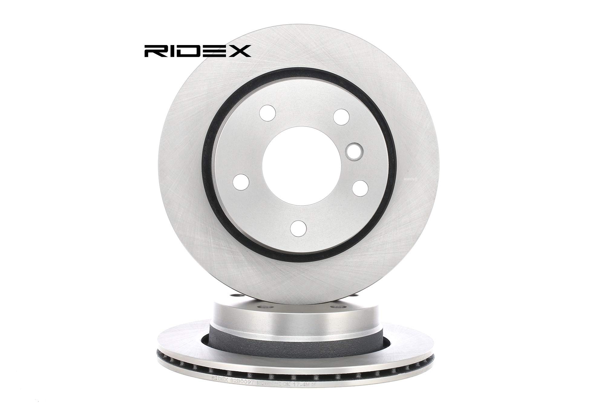 RIDEX 82B0097 2x Disco de freno Trasero sin tornillos Compatible con BMW 3 Sedán E46