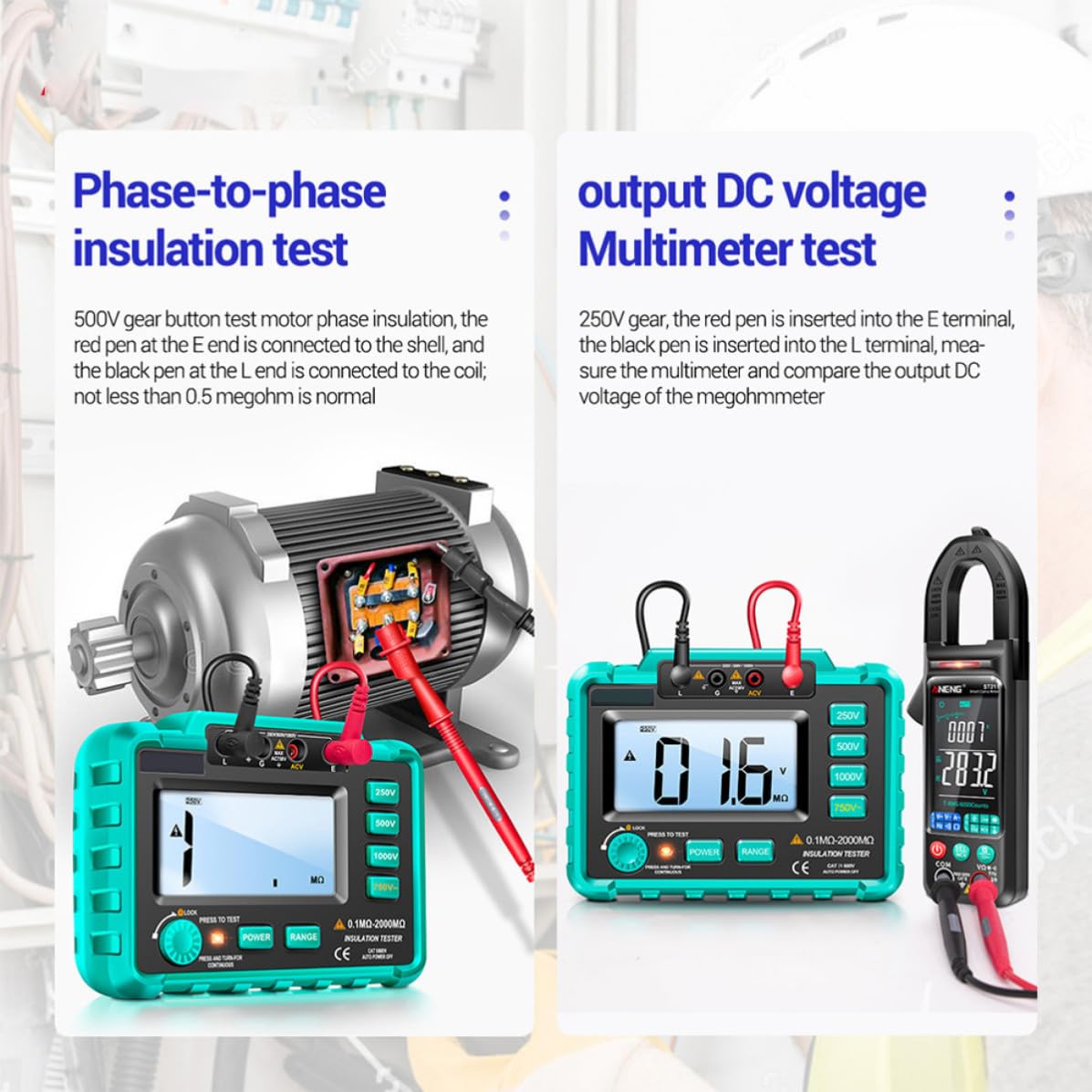 Digitales Megohmmeter Mh11 mit Counts, Grün, Tragbar