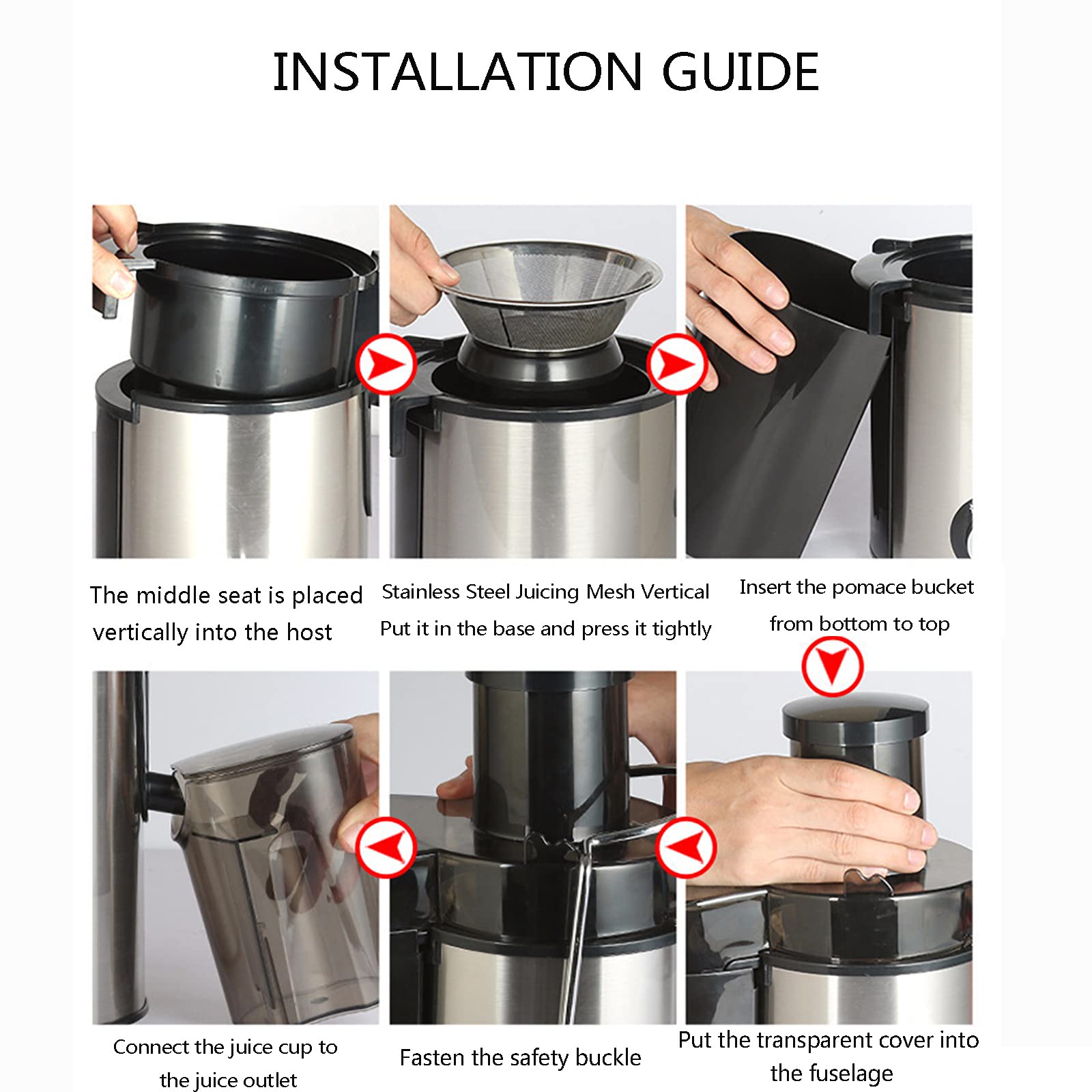 Máquinas exprimidoras, Extractor exprimidor centrífugo de 400 W con Canal de alimentación de Boca Ancha de 2,8" para Frutas y Verduras, Extractor exprimidor de 2 velocidades, sin BP