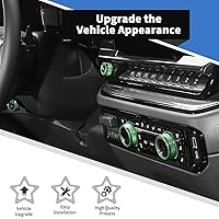 Vista 4 de Voodonala Cubierta de anillo para interruptor de consola central Chevy Silverado 2022+, cubierta interior del botón del interruptor del tablero Verde