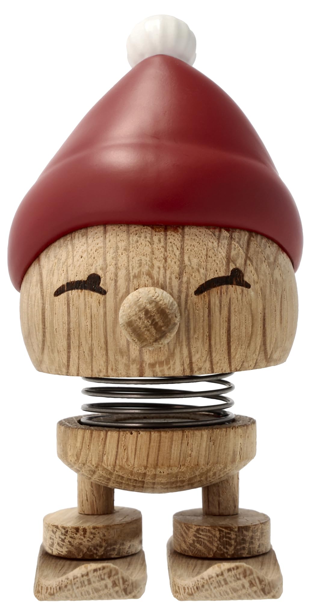 Hoptimist Skiing Bumble Décoration de Noël en Bois, Petite décoration hivernale, décoration Ski, Figurine Skieur pour Noël, diamètre 4,8 cm, Hauteur 9,6 cm, Petit Format, chêne/Baie