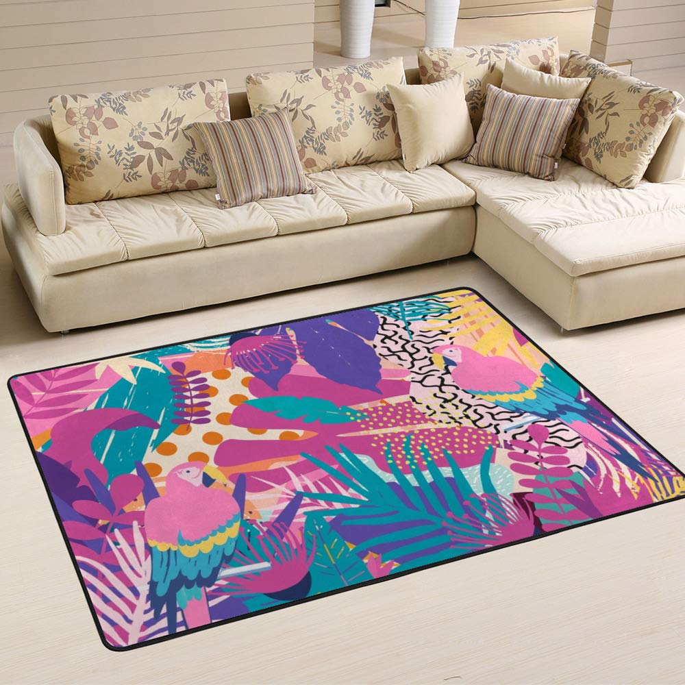 Tapis de zone tropicale lavable pour éviter les taches de salon