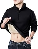 Mens Fashion Warm Fleece Crewneck Sweatshirt Thick Sherpa Lined Pullover Tops