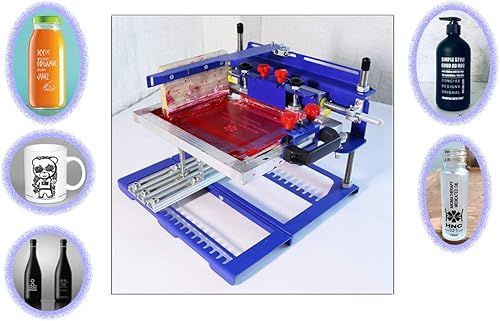 Miniatura 7 de TECHTONGDA Máquina de impresión de pantalla cilíndrica de 6x8 pulgadas para prensa de impresión de pantalla de seda cilíndrica de 6,7 pulgadas de