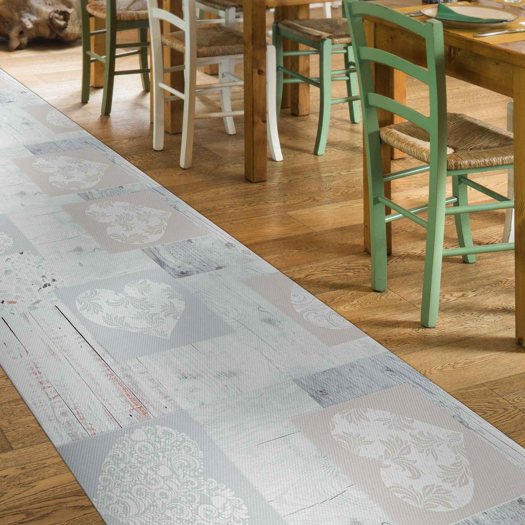 ANRO Küchenteppich Küchenläufer rutschfest & waschbar Teppich Küche Läufer Teppichläufer Bodenmatte für Küche Flur Shabby Abwaschbar 1000 x 48cm (10m)