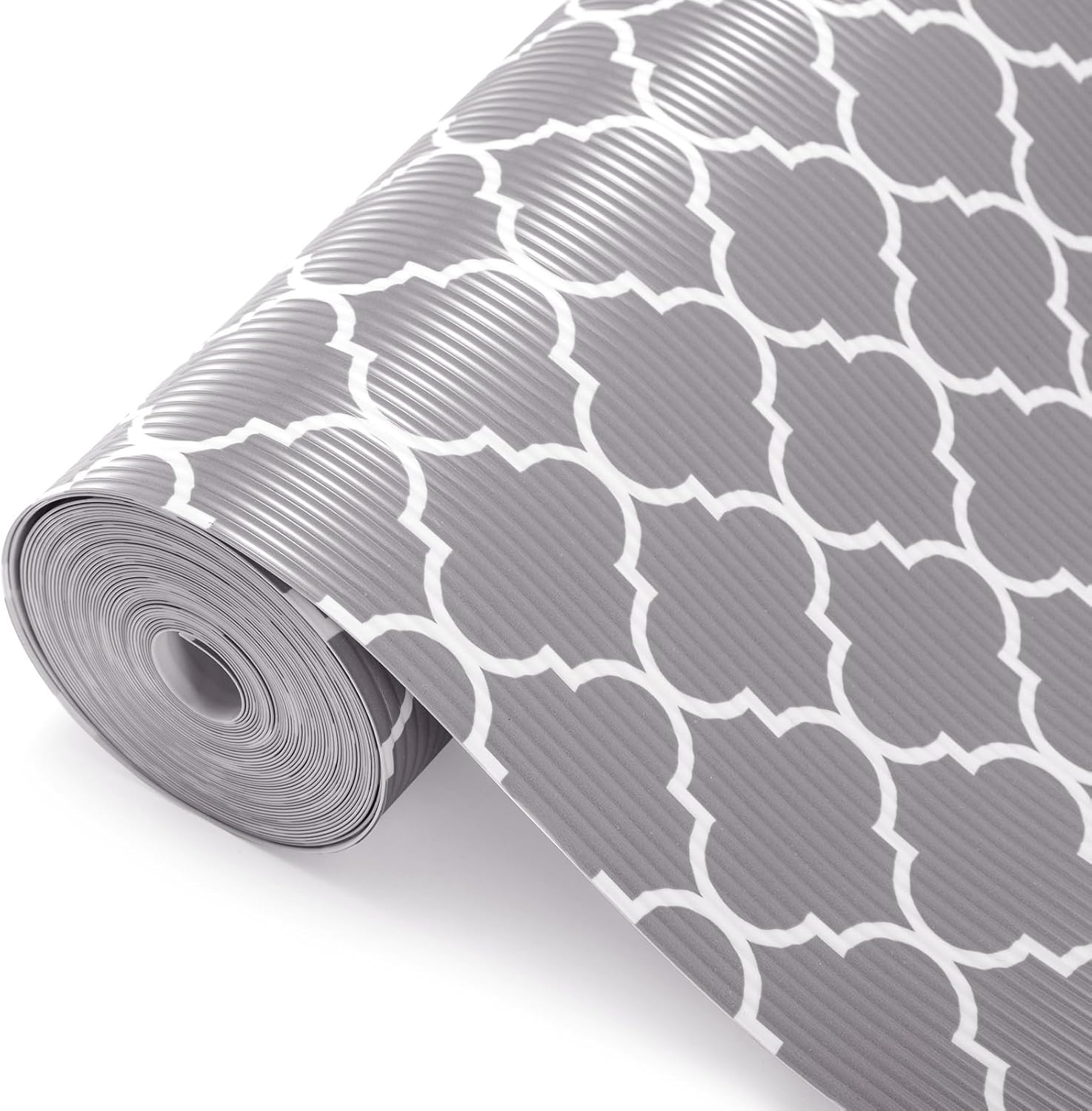 Glotoch 2 Rolls Non Adhesive Shelf Liners for Kitchen Cabinets, Waterproof Drawer Liners for Kitchen, Non Slip Cabinet Liners for Shelves/Dresser/Refrigerator/Bathroom, 17.5" x 30 FT, Gray