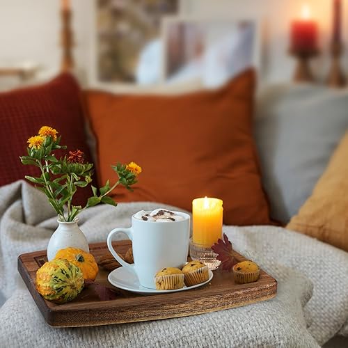 Miniatura 7 de Kigley 10 tablas de cortar de madera de acacia a granel para grabado láser, platos de cena de madera con ranura para cortar charcutería, bandeja