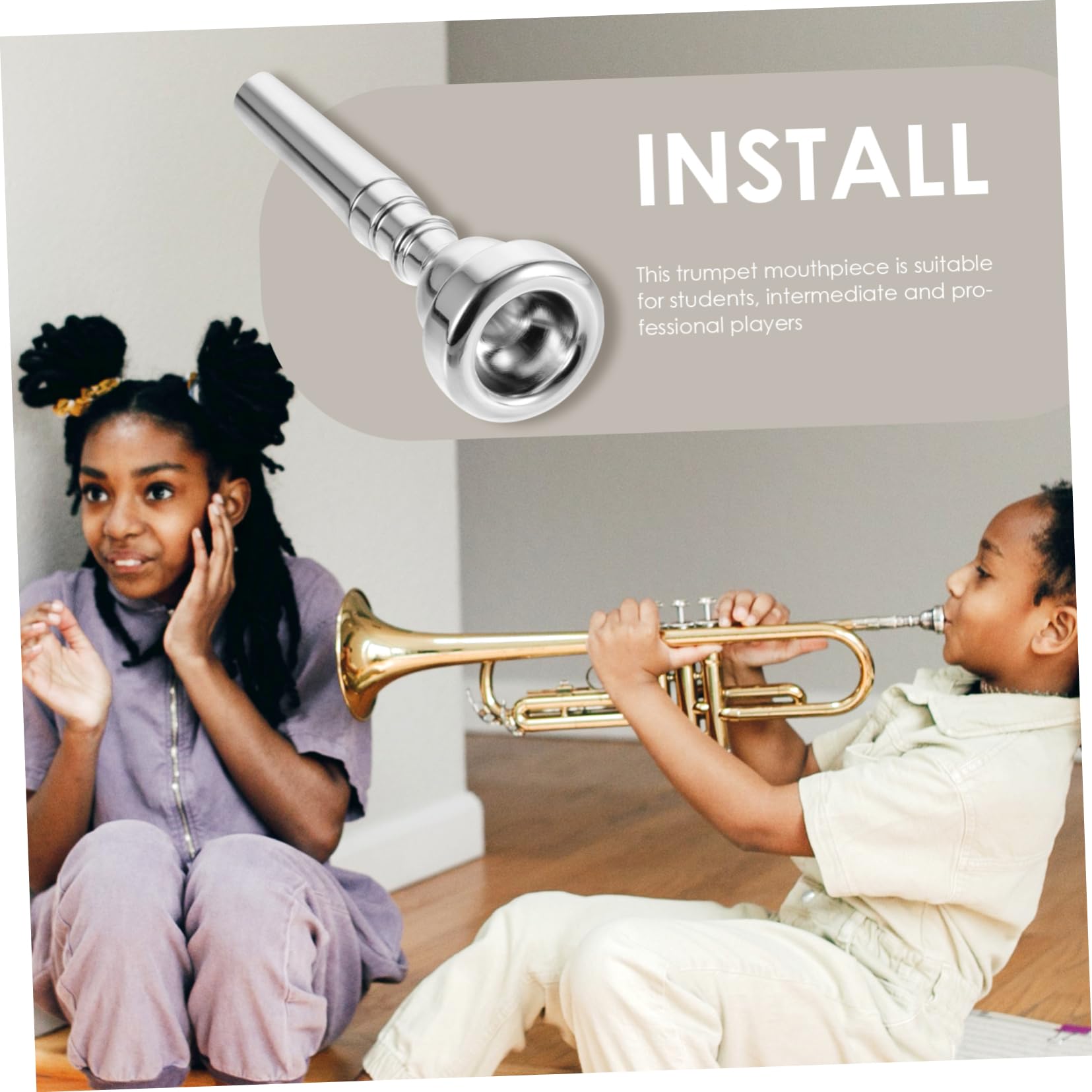 ULDIGI Small Trumpet Music Instrument Replacement Part Trumpet Mouthpiece Smooth Tone Easy to Play