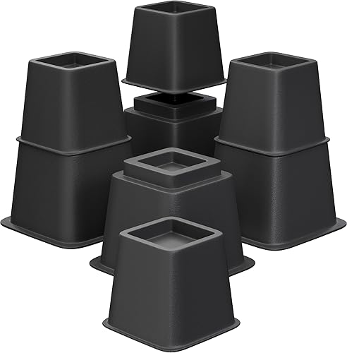 Elevador para muebles de cama de 3, 5 u 8 pulgadas, versátil elevador para cama y muebles, resistente, apilable, soporta 550 libras cada elevador,