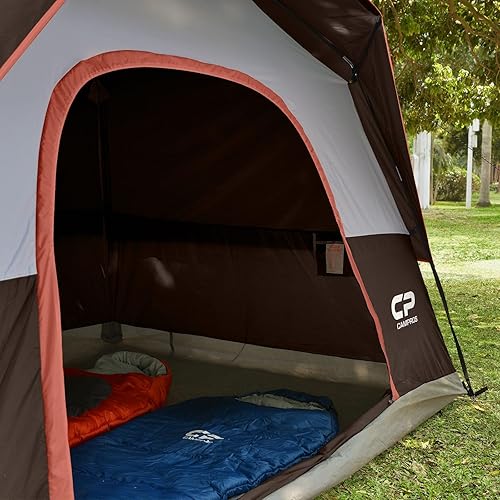 Miniatura 7 de CAMPROS CP Tienda de campaña para 6 personas, impermeable, resistente al viento, doble capa, tienda de campaña familiar, fácil de instalar, con