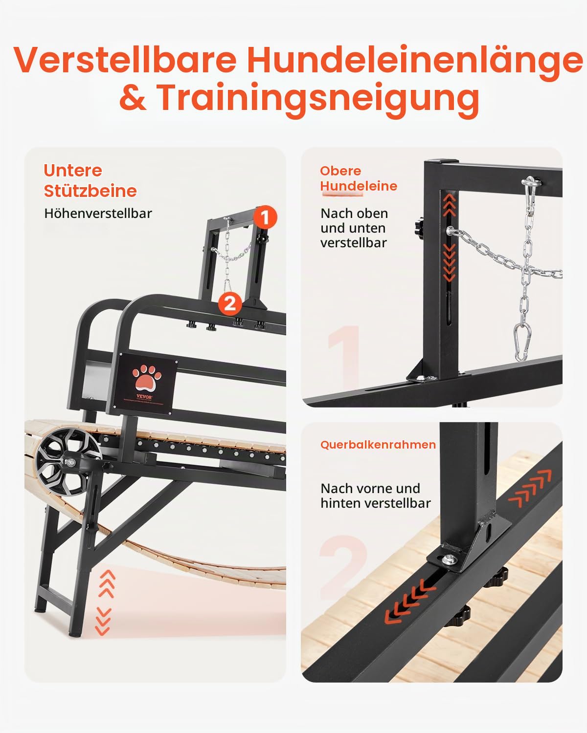 VEVOR Hundelaufband für mittelgroße Hunde, bis 100 kg, Hundelaufmaschine mit verstellbaren Rampen, Dog Pacer Slatmill für Hunde, Haustier-Laufband-Trainingsgerät für Indoor- & Outdoor-Übungen