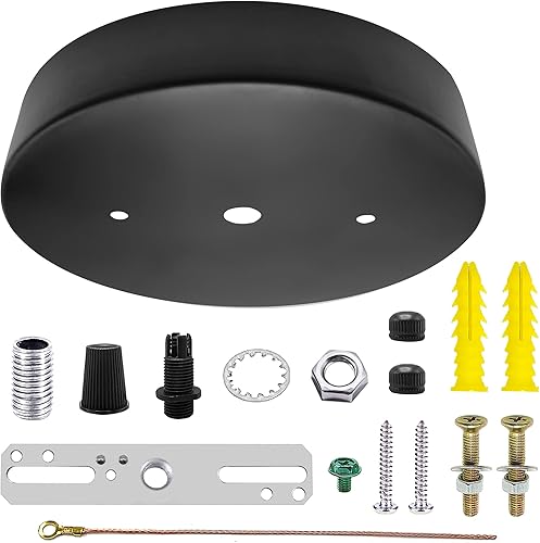 ECUDIS Kit de toldo de luz colgante, placa de cubierta de lámpara de techo de 4.7 pulgadas con accesorios de montaje para candelabro, toldo de