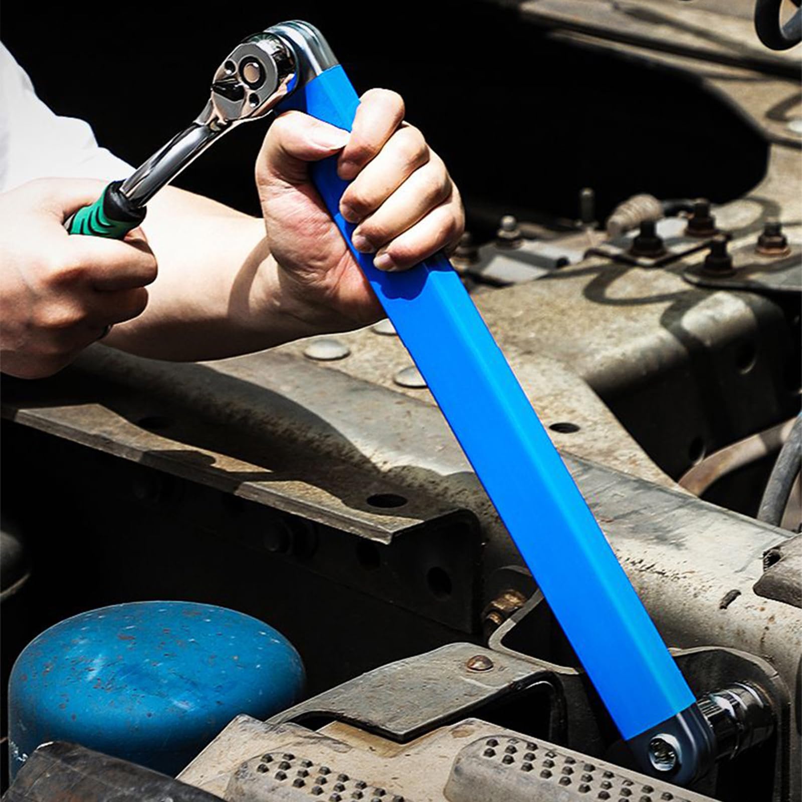 Clé d'extension coudée Offset avec adaptateur d'entraînement 1/2", 1/4" et 3/8", clé d'extension offset pour mécaniciens, artisans de garage