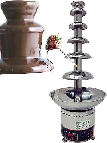 Máquina de fuente de chocolate para fiesta, 6 niveles, acero inoxidable, fuente de chocolate caliente, fuente de cascada, fuente de fondue de