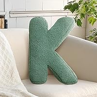 Huraty 'K' Letter Throw Pillow - Soft Lambswool Decorative Cushion for Nursery Kids Room, 14.9x11.8 Inch Plush Accent Pillow