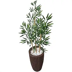Bambu Artificial 1 Metro Grande Vaso Polietileno Decoração (Coluna Marrom)