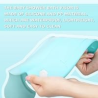 Vista 4 de Gorro de ducha de bebé, protección de silicona, suave y ajustable, gorra de baño para protector de cabeza, ojos y oídos, champú para niños pequeños