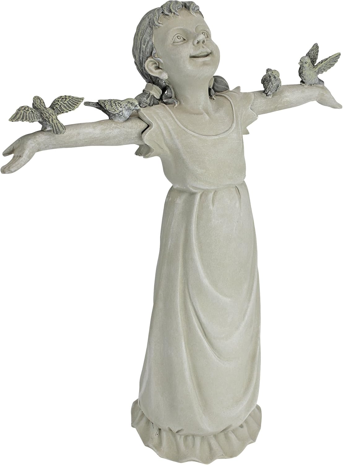 Design Toscano NG34012 Basking in God's Glory Little Girl Outdoor Garden Statue, Medium, 18 Inch, Two Tone Stone