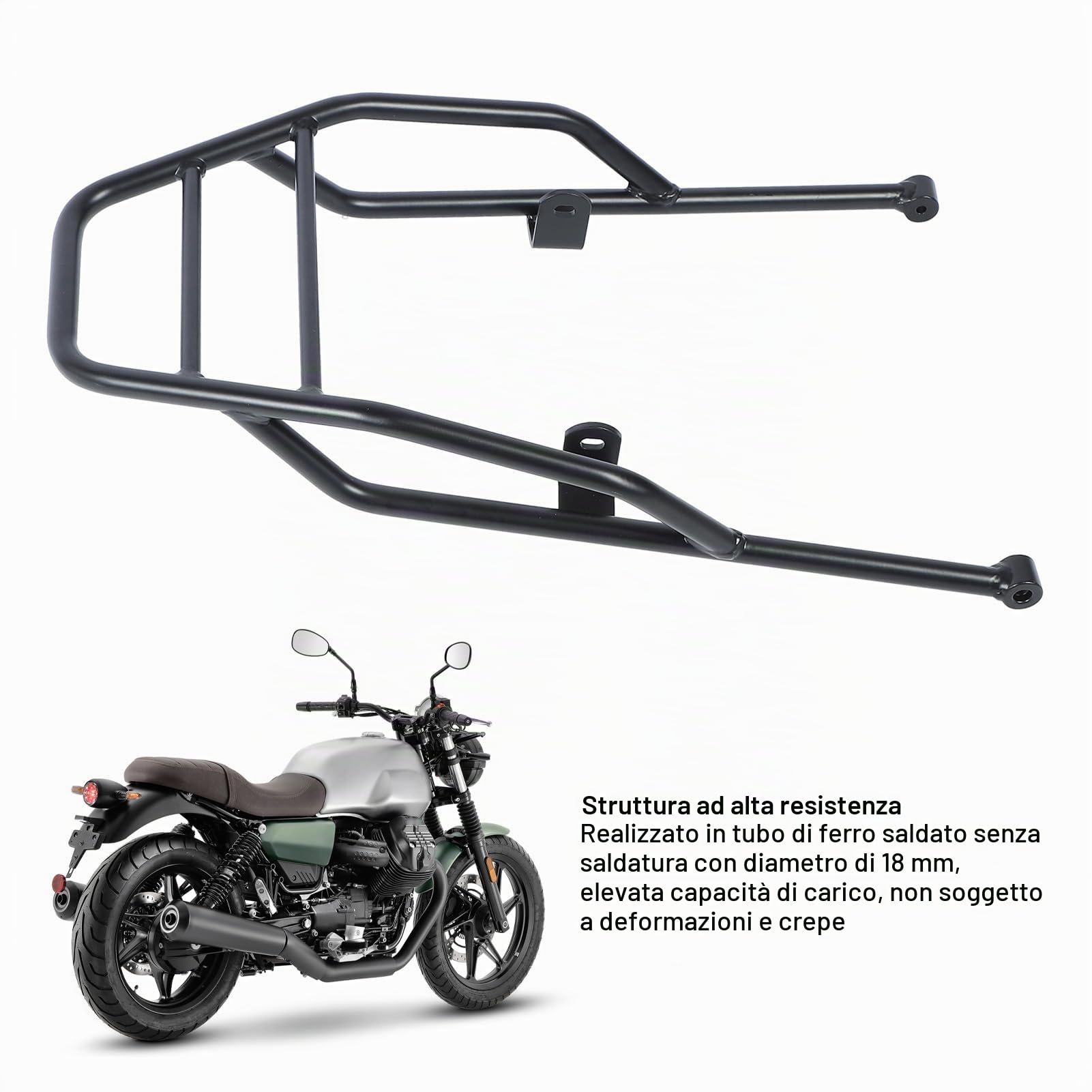 Portapacchi Posteriore Motorcylce per V7 Stone Special Custom 2021-2024, Portapacchi Posteriore, Portapacchi Cargo Enduro per V7