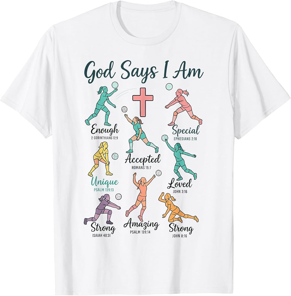 Youth Christian God Says I Am Volleyball Teen Girls Christ T-Shirt