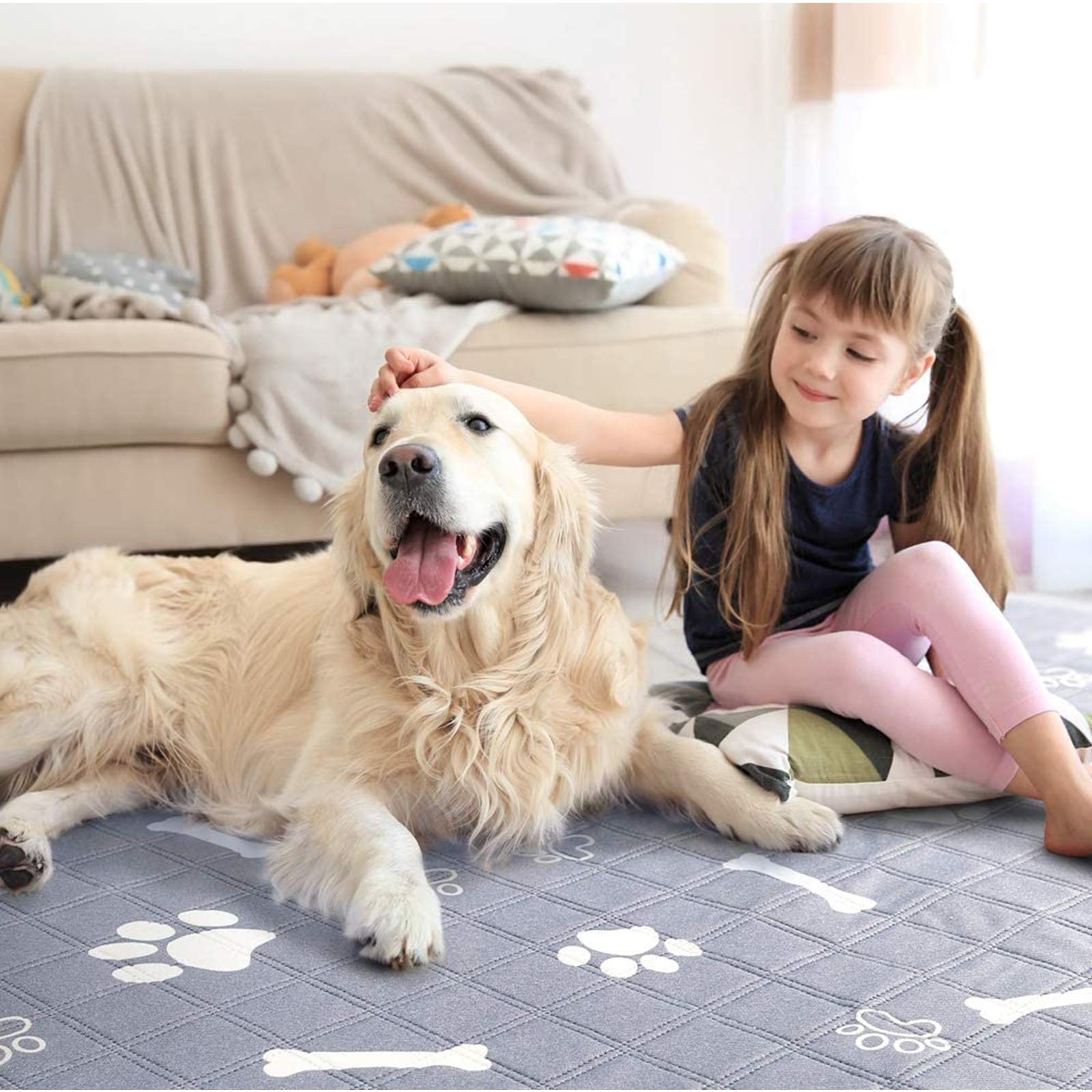 Tappetini Igienico per Cani E Gatti,Tappetini per Urine Lavabile E Assorbente per Conigli, Cucci,Lavabile in Lavatrice Impermeabile Tappetino, Moquette Riutilizzabile
