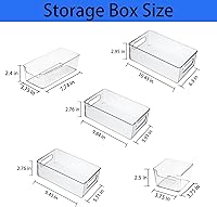 Vista 2 de Refrigerator Organizer Bins 6 Pack Fridge Organizers with Handles Clear Freezer Storage Containers for Pantry, Cabinets,Shelves, Drawer
