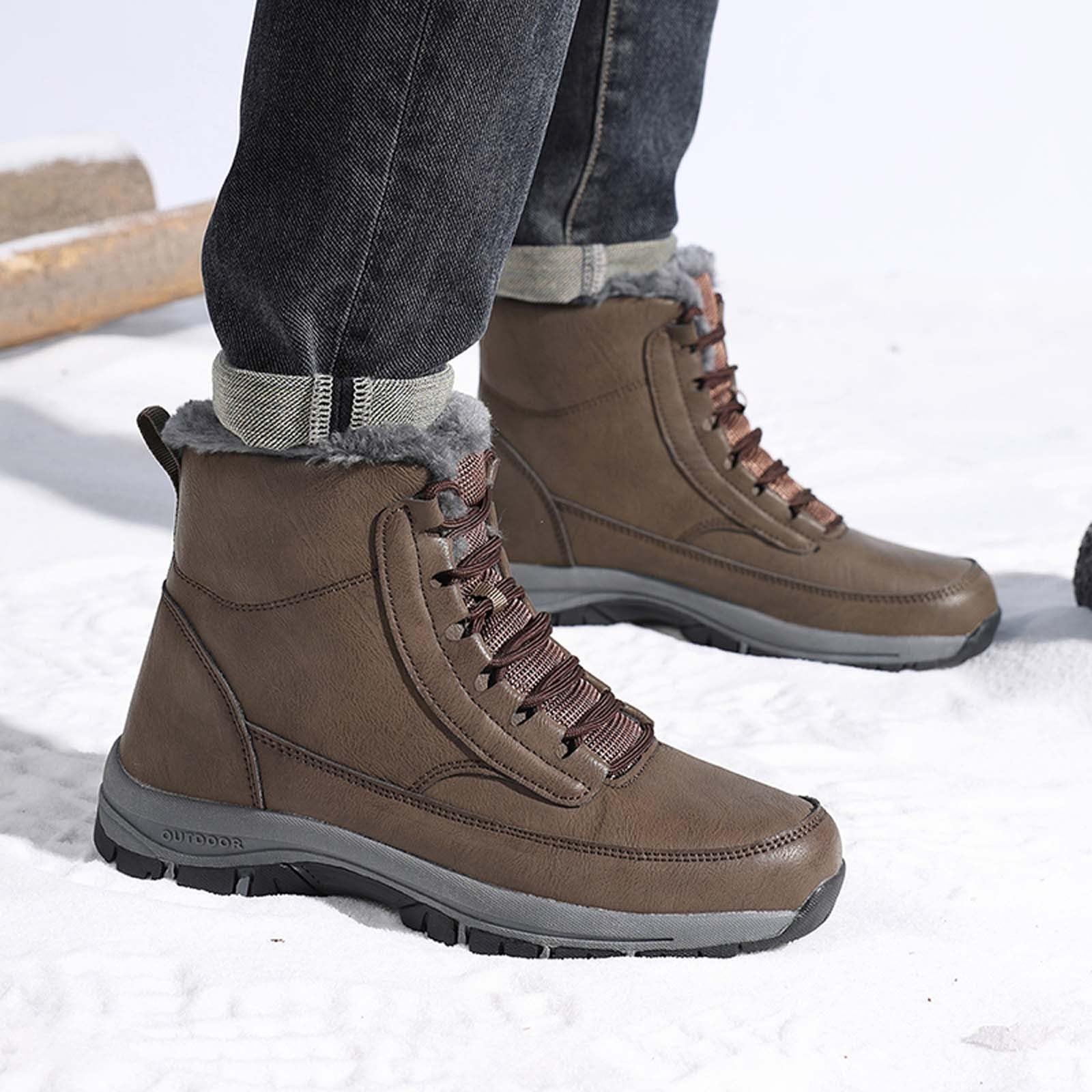 Chaussures de randonnée Hivernales Tout Terrain avec Montantes Chaudes pour Temps Froid et Grande Taille