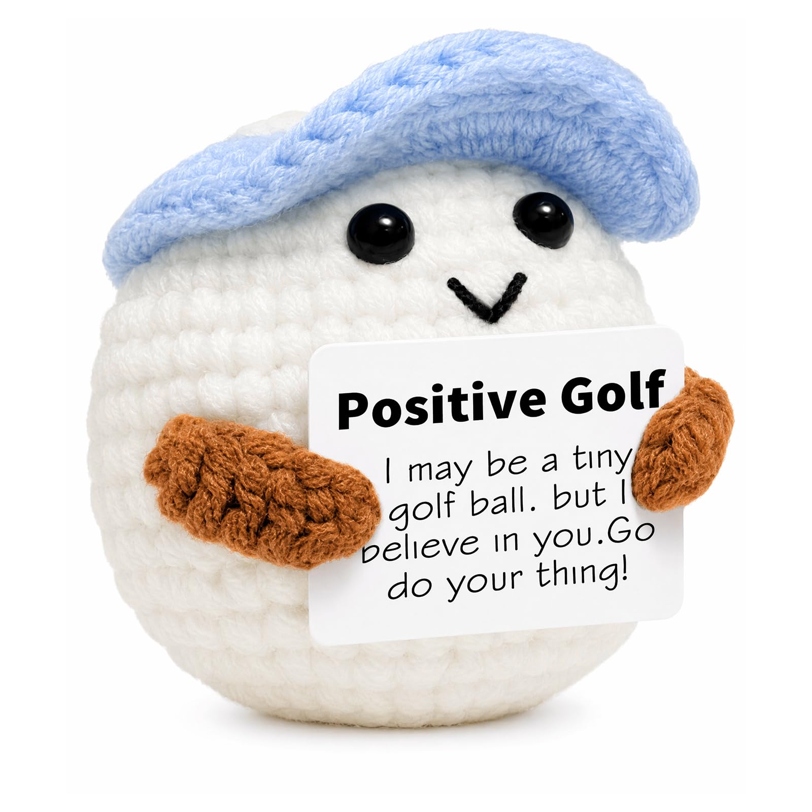 Handmade Crochet Golf Ball with Inspirational Card, for Golf Lovers