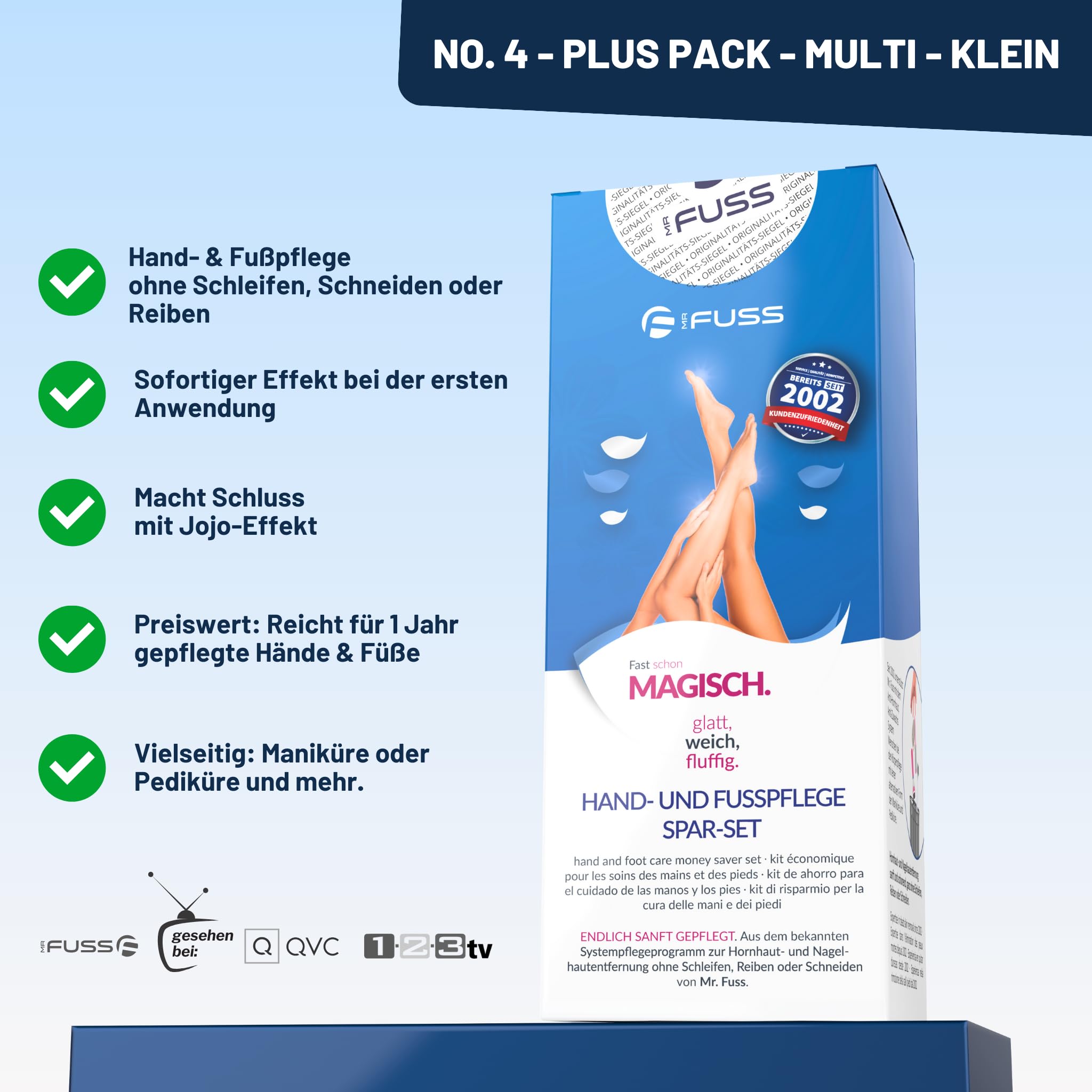 Mr. Fuss Hornhautentferner Aktiv Lösung No. 4 Plus Pack Multi - 3 tlg. Hornhaut Fußpflege Set