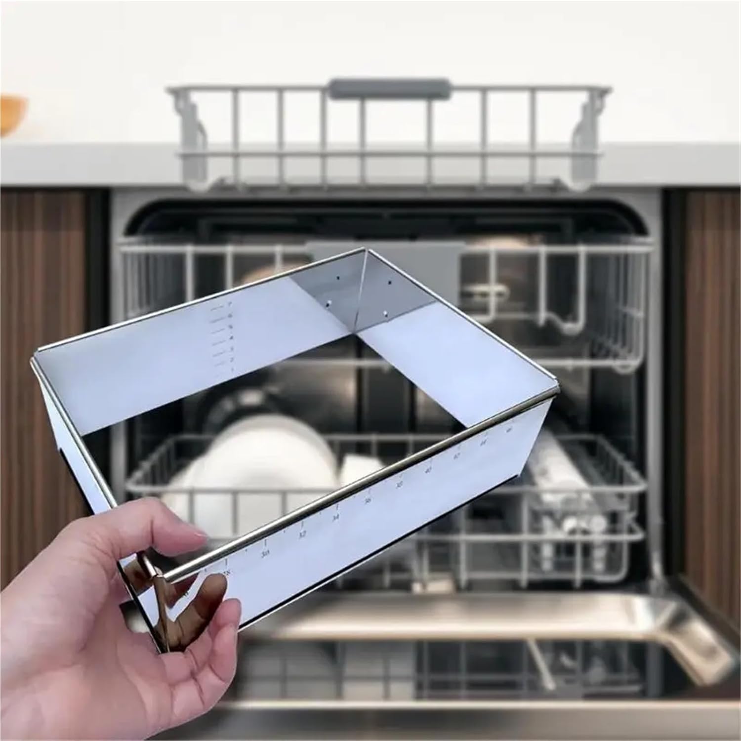 Rustproof Stainless Steel Expandable Rectangular Cake Mold Adjustable Baking Mould for Mousse & Dessert