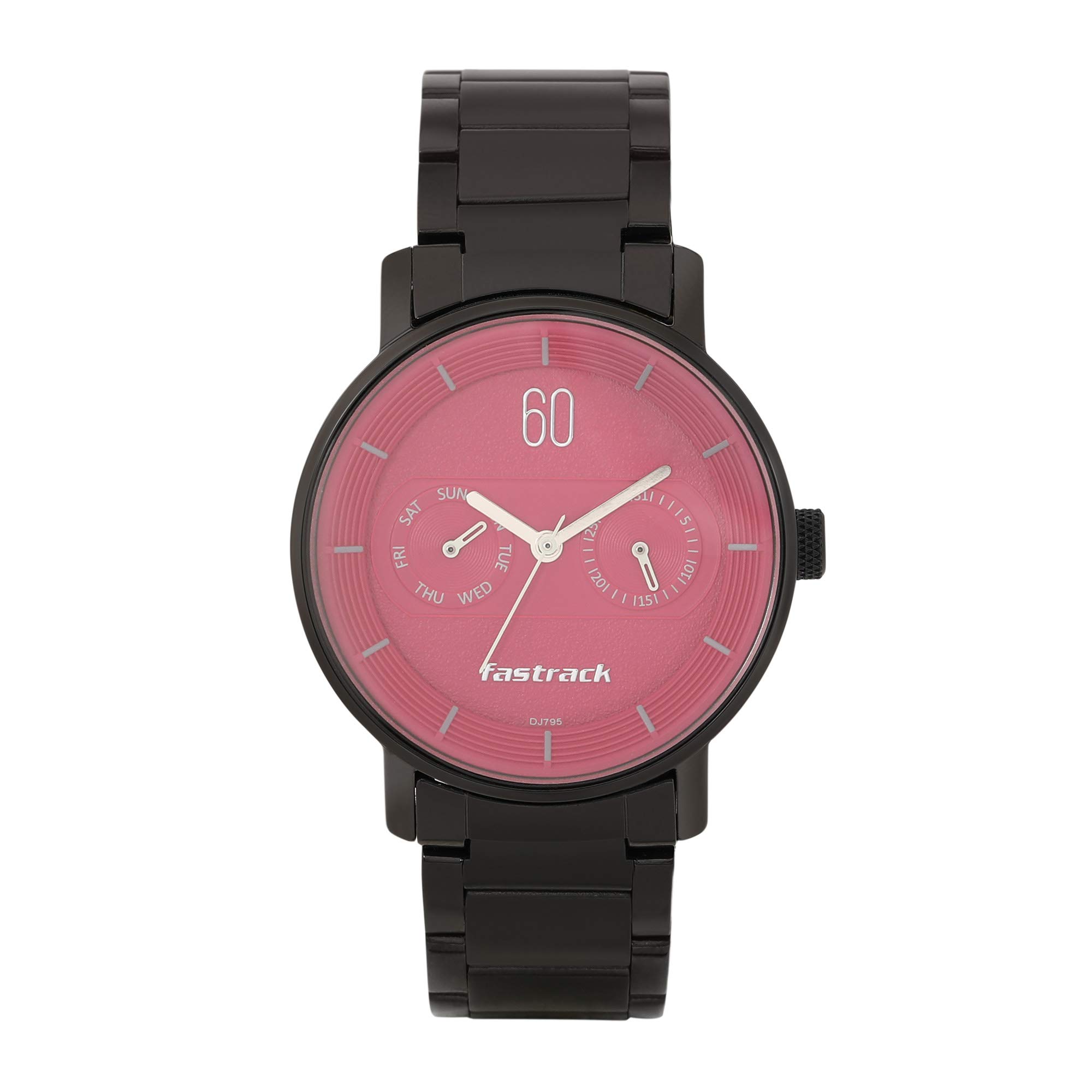 Fastrack Go Skate Quartz Analog with Day and Date Pink Dial Stainless Steel Strap Watch for Girls-6198NM02 (B0872LT8Z8) Amazon Price History, Amazon Price Tracker
