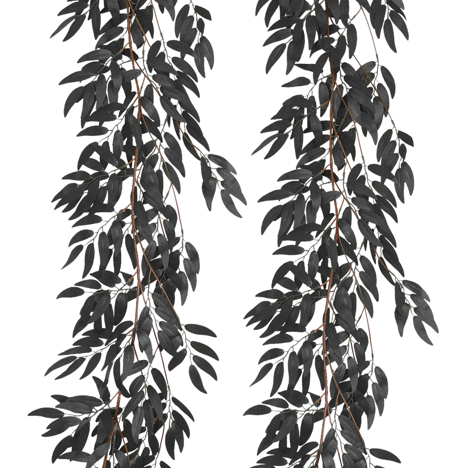 RECUTMS Artificial Silk Willow Leaves Vine Twig 2Pc 5.9Ft Halloween Garland