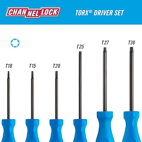 Miniatura 2 de Channellock Juego de destornilladores TS-6H - Punta magnética, agarre de tres lóbulos, fabricado en Estados Unidos - 6 piezas