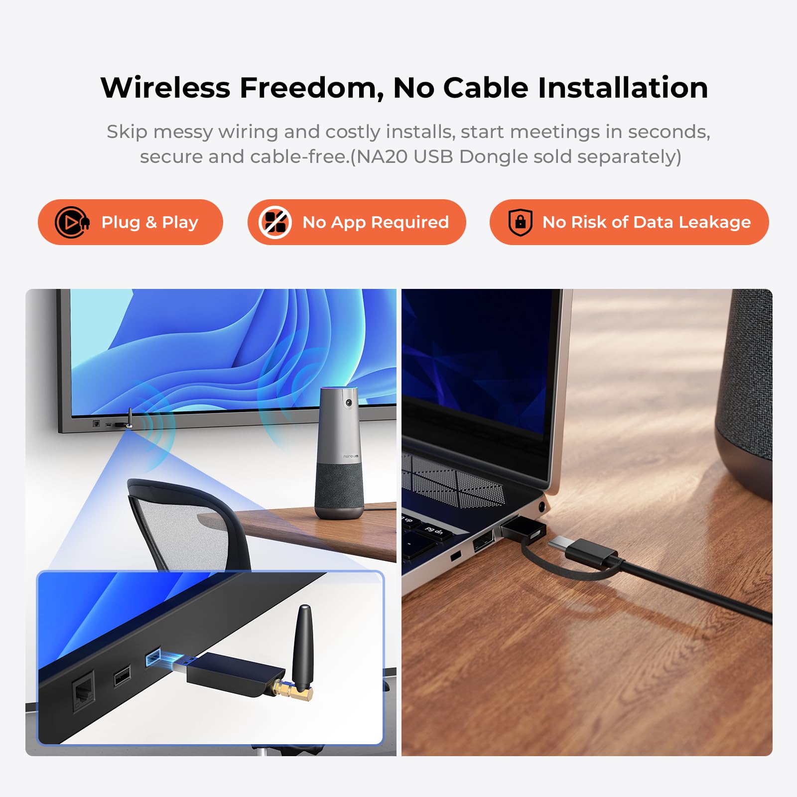 Nuroum C40(2nd Gen) Full HD Webcam 4K per Videoconferenza, 4 Microfoni con Cancellazione del Rumore, Grandangolare 120°,8MP CMOS,Zoom 5X,Auto Inquadratura, Webcam PC Plug and Play per Zoom/Teams/Skype