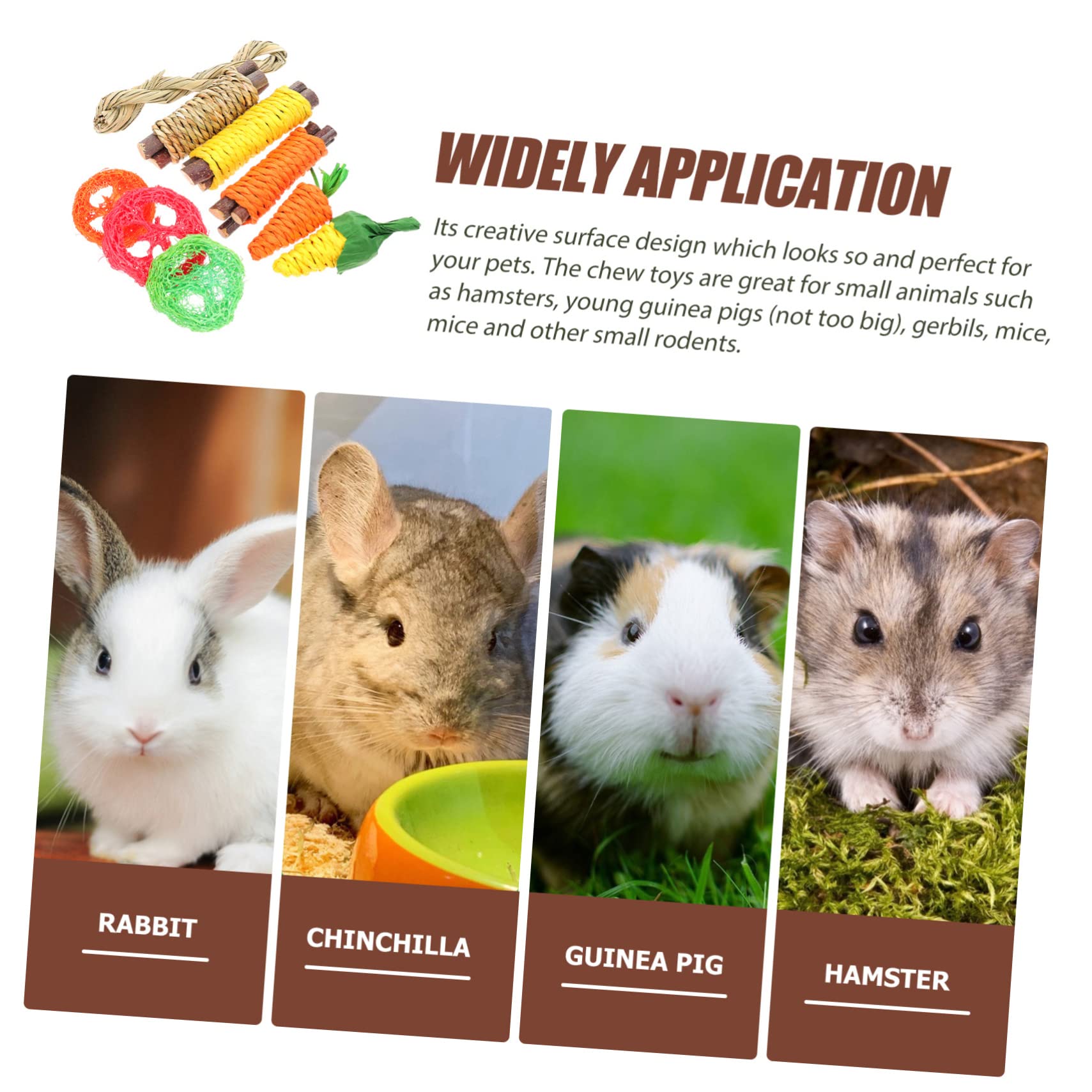 BESPORTBLE 5sets Giocattoli Da Masticare Per Conigli e Criceti Brillanti e Design Creativo Per Gioco e Comportamenti Distruttivi Sicuri e Attraenti Per Animali Domestici
