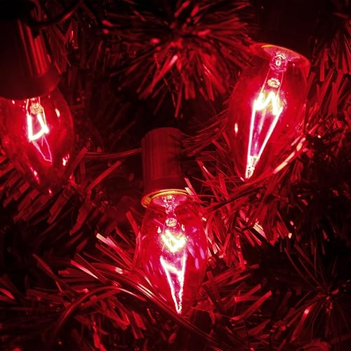 Miniatura 6 de CXLHO Paquete de 25 bombillas C9 de repuesto incandescentes, bombillas de Navidad C9 para cadena de luces de Navidad, base intermedia E17, 7 vatios,