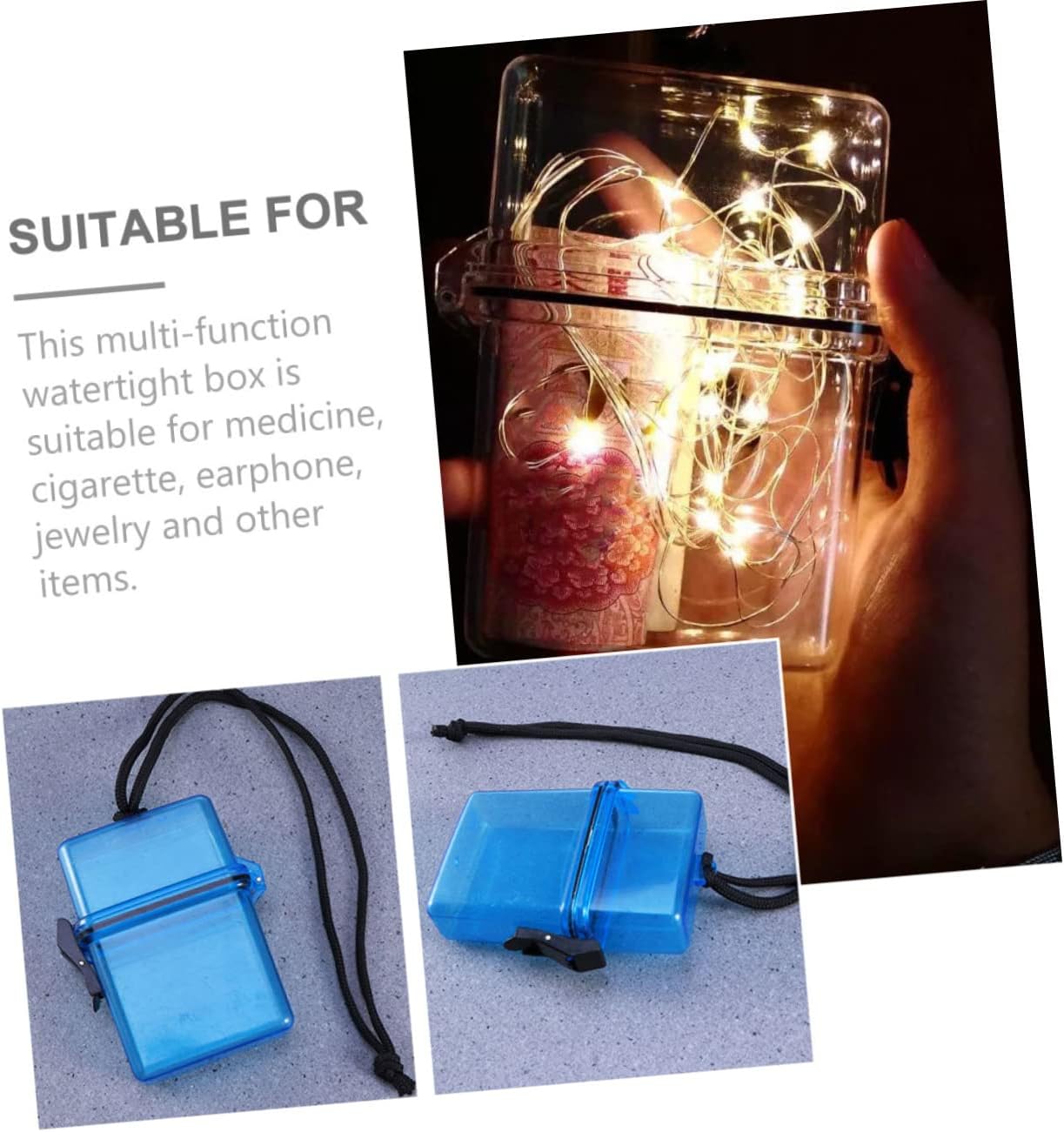 Toddmomy 3pcs Medicine Storage Box Portable Diving Dry Box for Outdoor Travel Sealing Case for Earphones Jewelry and Colors