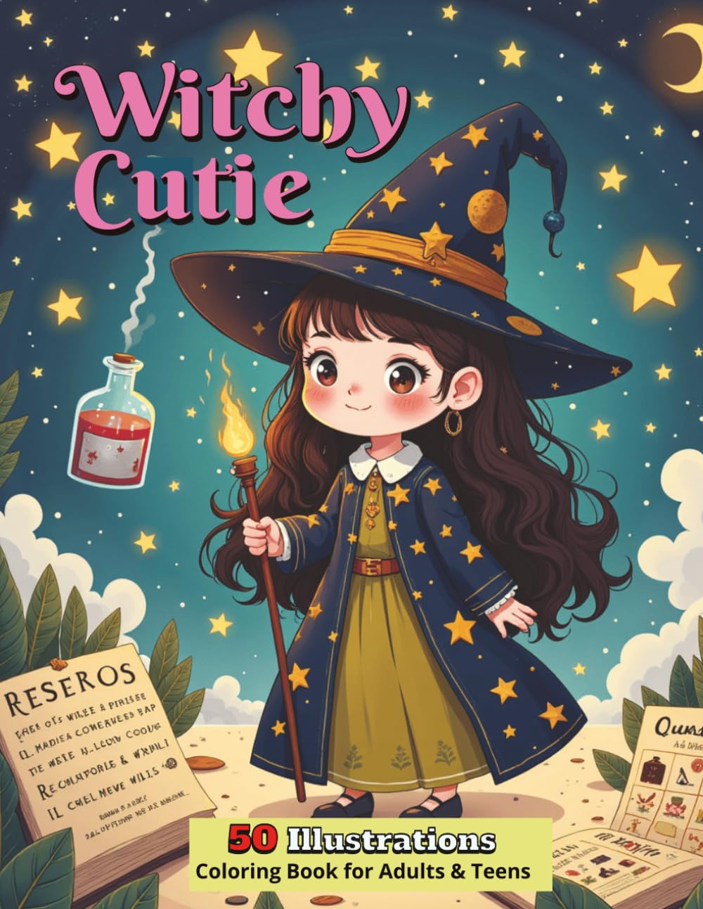 Witchy Cutie Coloring Book: Goth Kawaii Creatures, Spooky Magic & Dark Adorable Designs for Teens and Adults