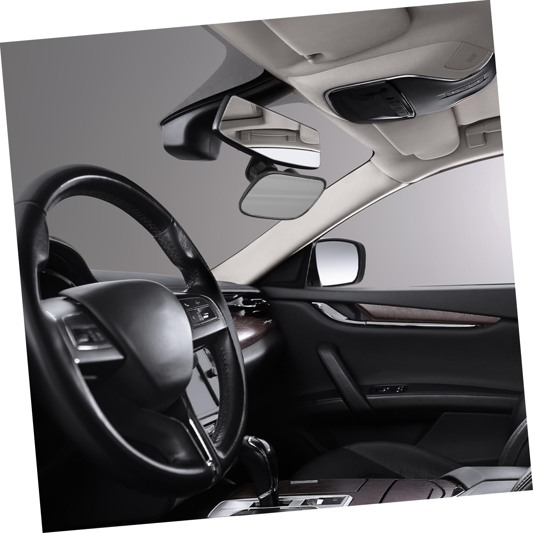 ibasenice 360° Rotating Mirror for Extra Large Wide Angle Monitor Mirror Clip for Rear View