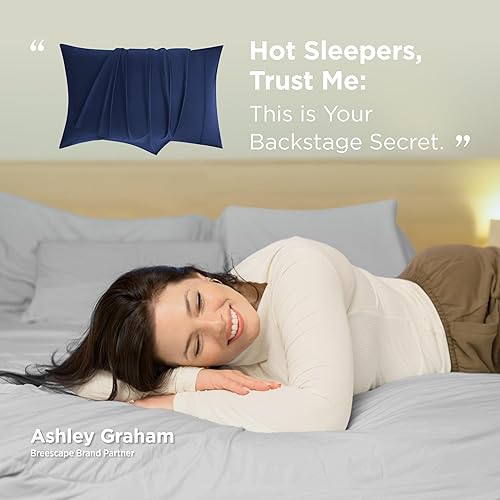 Miniatura 5 de Breescape BlendTek - Fundas de almohada refrescantes tamaño King con tecnología Dry & Cool para personas que duermen con calor y sudores nocturnos,