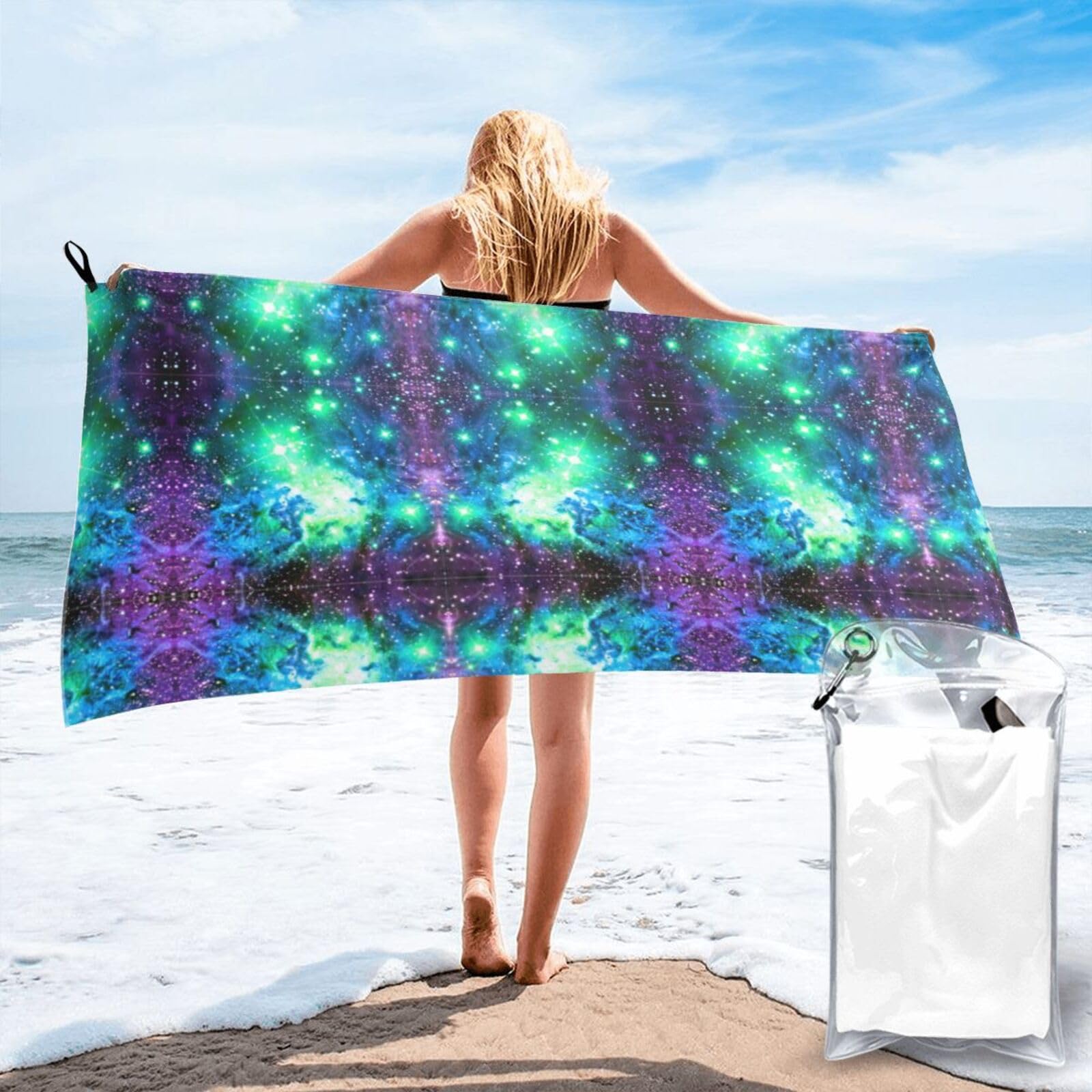 Toalla de baño grande para playa y piscina con estampado de galaxia