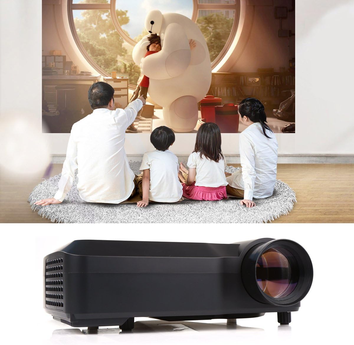 Crenova XPE650 HD Projector family viewing