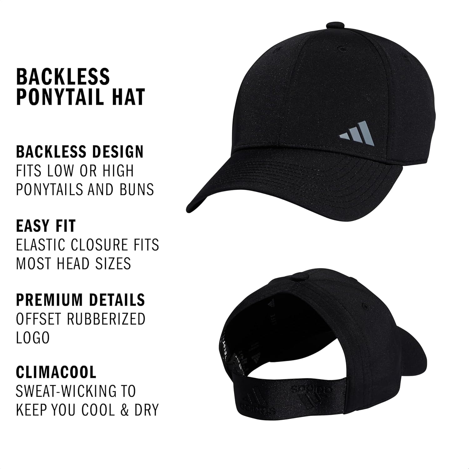 adidas Women's Ponytail Hat – Backless Baseball Cap - Image 2