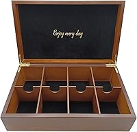 Vista 14 de BJOYFUL&LOVED BJL Organizador de bolsitas de té, caja de té de madera con 8 compartimentos, soporte de té de gran capacidad para almacenamiento